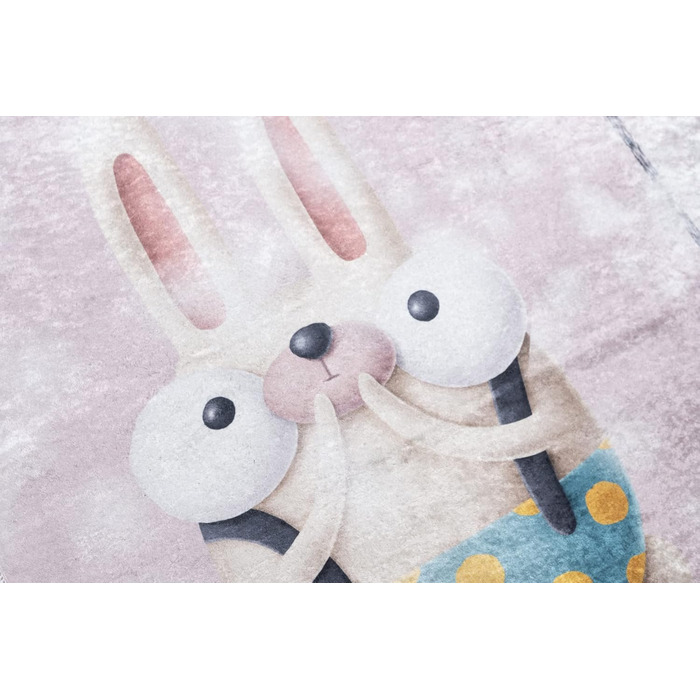 Дитячий килим TAPISO Emma, рожевий, 160x230 см, з антиковзким покриттям, принт, можна прати, ÖKO-TEX