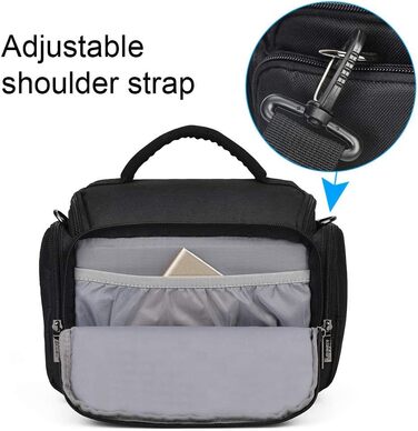 Сумка для камери CADeN: водонепроникна, для Canon, Nikon, Sony SLR/DSLR, об'єктиви та аксесуари, чорна, L