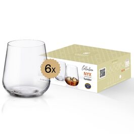 Кришталеві келихи Crystal Bohemia - набір 6 шт, 200 мл, стійкі до миття в посудомийній машині, витончені, стійкі до подряпин та елегантні - класичні кришталеві келихи для шампанського та просекко - ідеальні для вечірніх вечірок та як подарунок (Tumbler 320 мл)