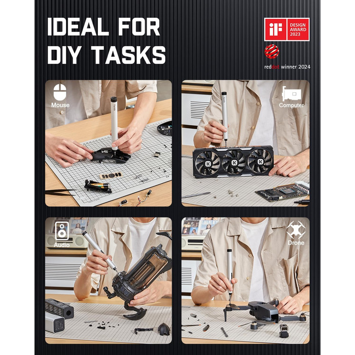 Fanttik E1 MAX: Набір прецизійних викруток 50 в 1 з акумулятором, 2 швидкості, для ремонту iPhone, ноутбуків, окулярів