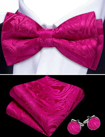 Тісний кравецький аксесуар Barry.Wang: краватка, хустинка та запонки в стилі 'Пlaid' (магента)