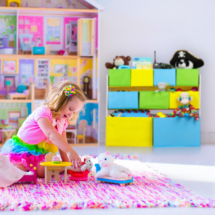 Relaxdays Children's Shelving Unit with Motif and 9 Boxes