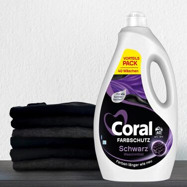 Рідкий пральний засіб Coral Black Velvet для чорного одягу, 2.16 л, 6 шт (на 23 прання)