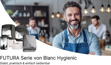 Blanc HYGIENIC Cosmetic Tissue Dispenser Futura – Wall-Mountable Tissue Dispenser, Dispenser for Cosmetic and Wet Wipes, Capacity 100 Sheets, Brushed Stainless Steel