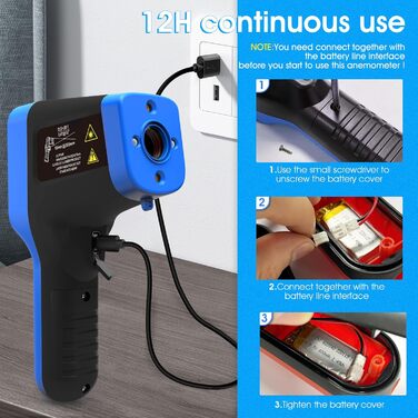 Інфрачервоний термометр AIOMEST з логуванням даних через APP, промисловий пірометр IR, 1600°C | 30:1 оптика, з подвійним лазером | Температурна пістолета для вимірювання температури для HVAC, промислових печей, кузень та піци | Без Bluetooth-з'єднання