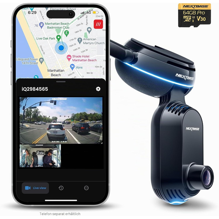Автомобільний відеореєстратор Nextbase IQ 2K з роздільною здатністю 1440p