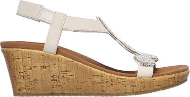 Босоніжки жіночі Skechers Beverlee Date Glam на танкетці, кремовий колір, 38 EU
