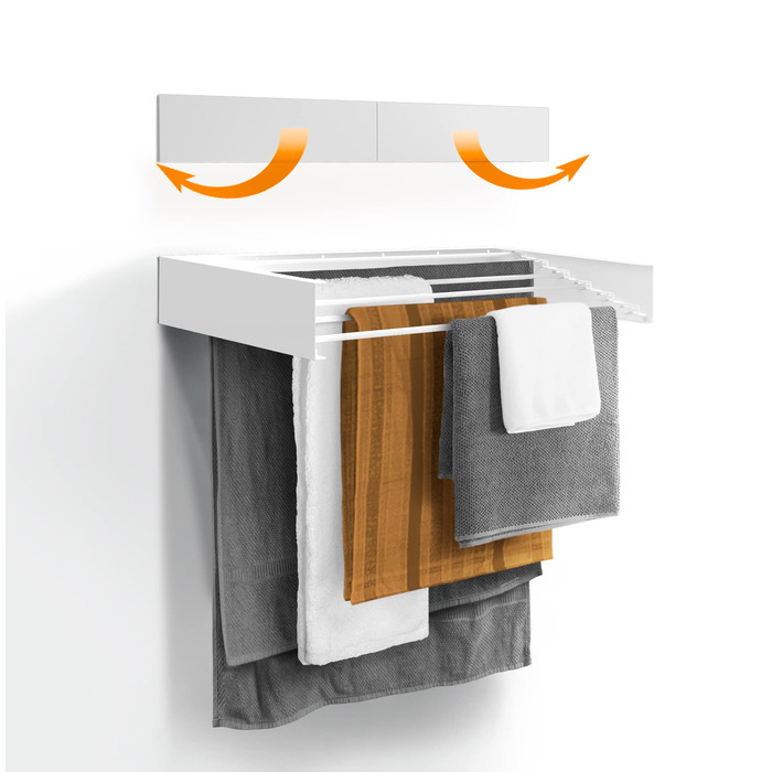 Настінна сушилка для білизни, розкладна, чорна, 100 см