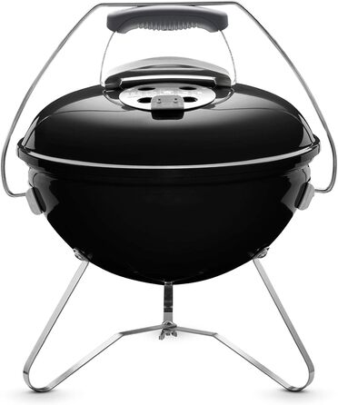 Портативний вугільний гриль Weber Smokey Joe Premium, 37 см, чорний, порцелянове емальоване покриття, зручна ручка для перенесення, для барбекю