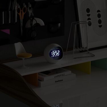 NEWGATE® Digital Centre of the Earth Clock (white with black LCD display) White With Black LCD Display