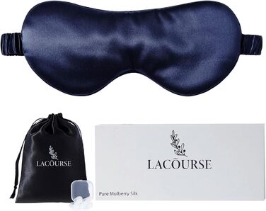 Сліпиця для сну з 100% натурального шовку 22 Momme (морська синя), комфортна та ефективна