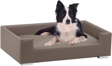 Софа для собак Candy | М'яке ліжко-диванчик для собак з бортиками | Ідеальне собаче ліжко для подорожей | Корзина-ліжко для маленьких собак (Taupe)