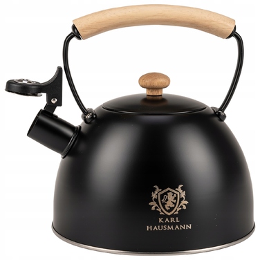 Класичний сталевий чайник Karl Hausmann, 2,5 л, бежевий з чорним
