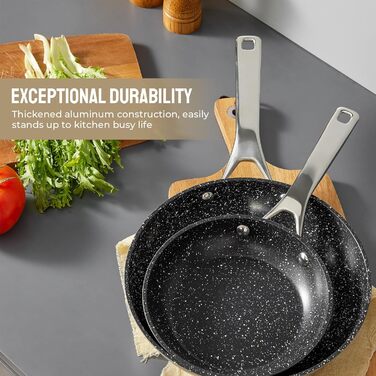 Набір каструль та сковорідок BEZIA, 10 шт., з антипригарним покриттям, сумісний з усіма плитами, сірий