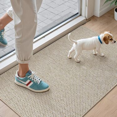 Килимок для дому DEXI 44 x 76 см, антиковзаюча, миється, поглинаючий, для входу та коридору, бежевий