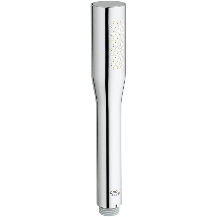 GROHE Vitalio Get - Hand Shower 1 Spray Pattern (perfect spray pattern, suitable for flow heaters, double-walled hand shower, Anti-limescale system), silver, 27458000 (shower head only, round)