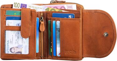 Benthill Women's Wallet Genuine Leather - Compact Leather Wallet with Plenty of Space - High-Quality Women's Wallet with Many Compartments, Color: Brown