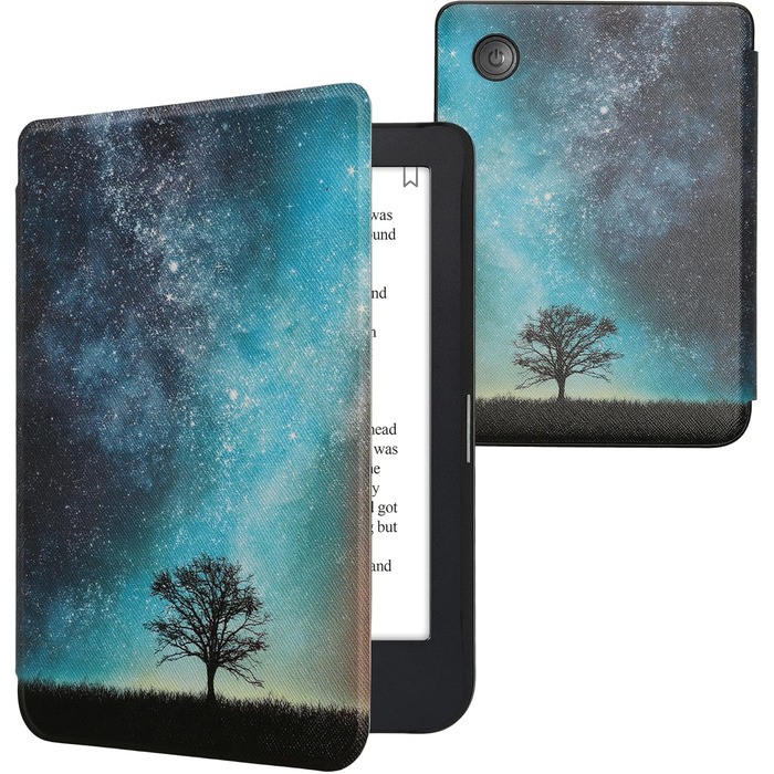 Чохол-книжка kwmobile для Kobo Clara 2E / Tolino Shine 4 - з єгипетськими ієрогліфами, золото-чорний (жовтий, помаранчевий, червоний)