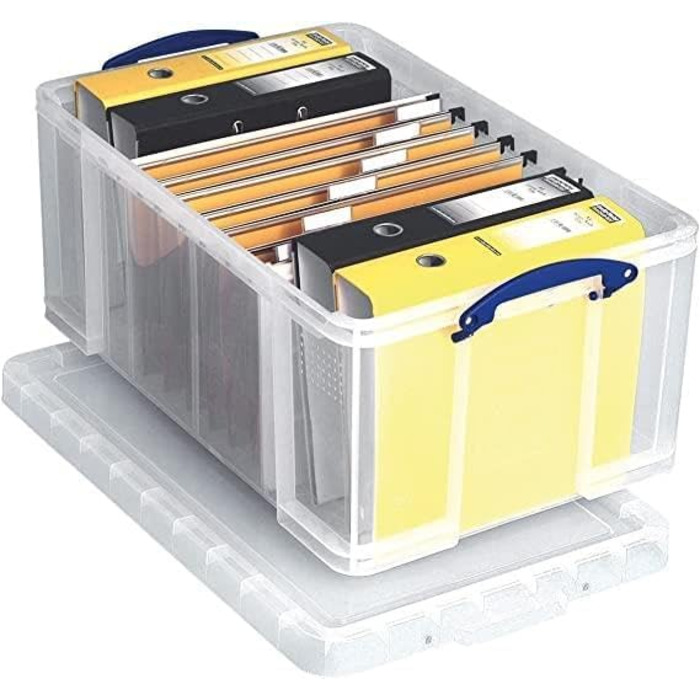 Really Useful Box 2-Pack, 64 Liter, for Organizing and Storing, 710 x 440 x 310 mm, transparent (Single (1 Pack))