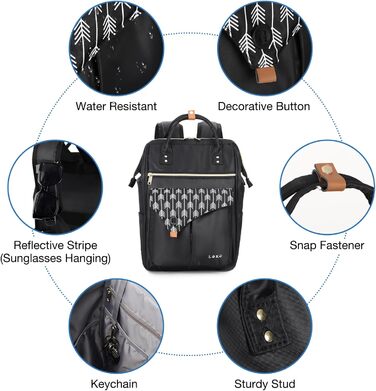 Рюкзак Lekesky для жінок: шкільний, з відділенням для ноутбука 15.6