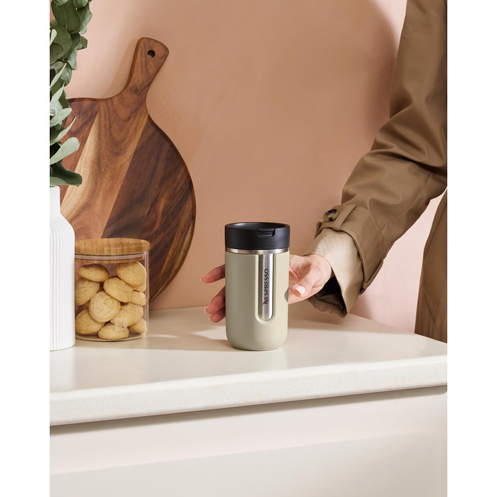 Термокружка Nespresso Travel Mug Small Sage Green 300 мл - для кави, чаю, матча, з кришкою, нержавіюча сталь
