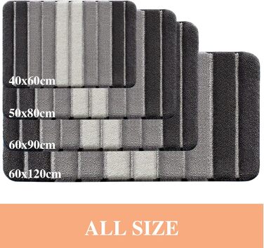 Килимок для ванної кімнати Wyewye з мікрофібри, 40 x 60 см, сірий - супер вбираючий