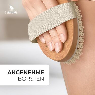 Щітка для сухого скрабу Lebrüke® для душу з сумкою - для видалення відмерлої шкіри. Пелінг-щітка для тіла.