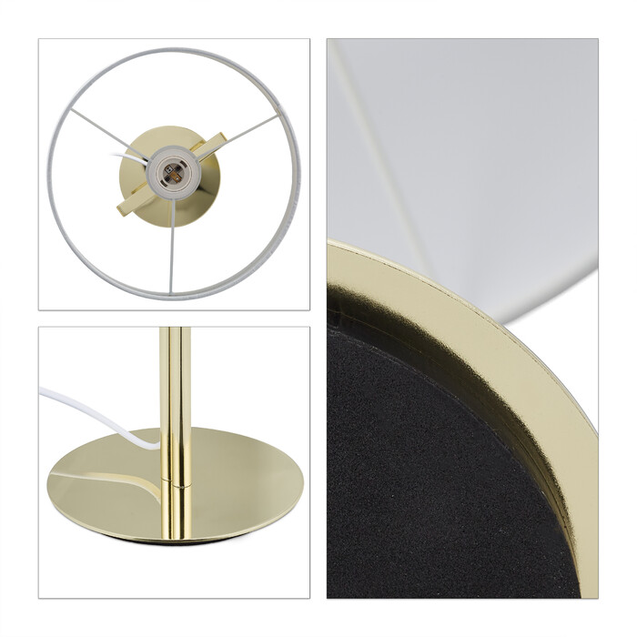 Relaxdays Vintage Table Lamp with Fabric Shade