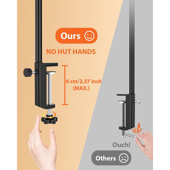 Настільна лампа 10W з регулюванням яскравості - 160 LED, USB-адаптер, 3 колірні температури, 10 рівнів яскравості, гнучкий 70см