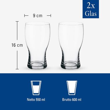 Villeroy & Boch Purismo Пивні Келихи 2 шт, 650 мл, Кришталь, Прозорі