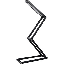 LED лампа настільна ELZO з регулюванням яскравості та складною ніжкою. Акумуляторна настільна лампа для офісу, дому та читання. Чорний колір.