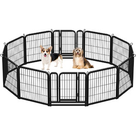 Корм для цуценят Yaheetech (12 шт.) - забіг для собак, 63 см, з 2 дверцятами, автоматичним замком, гнучкий та складаний, для квартири та саду