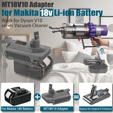 Адаптер для пилососів Dyson V7 V8 від Makita 18V Li-Ion акумулятора (MT18V10)