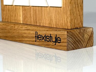 FLEXISTYLE Modern Stand Clock Small Made of Oak Wood Living Room Bathroom, Schwarz/Oak, Black (Style 8)