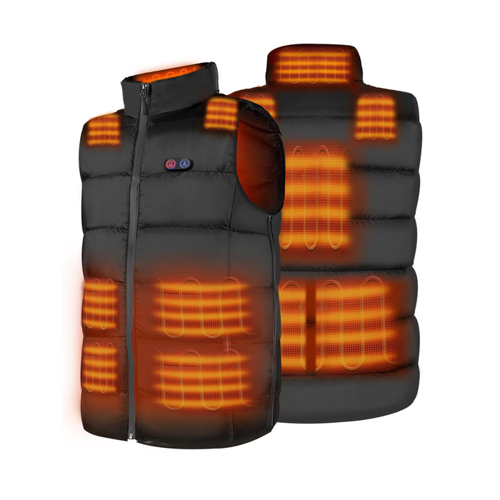 Електрична гріюча жилетка Dr.Prepare для чоловіків та жінок, 3 режими нагріву, 10 зон нагріву, регульована, для активного відпочинку (без Powerbank), XL-XXL