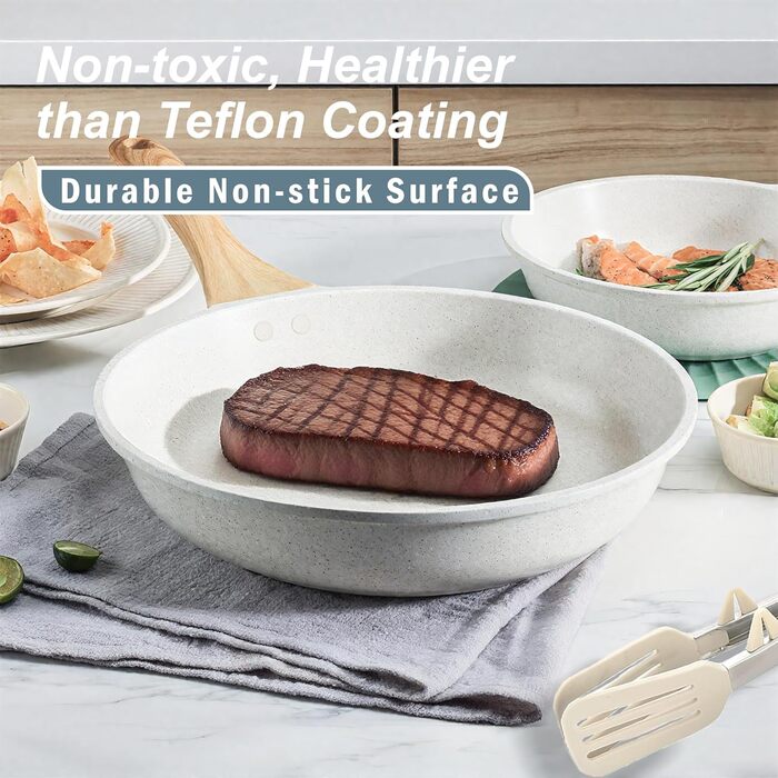 Набір кухонного посуду з антипригарним покриттям, 11 предметів, для духовки та гриля (до 177°C), каструлі та сковорідки, кухонний набір, сковорідки, каструлі, сотейник, для кухні, для дому, придатний для миття в посудомийній машині