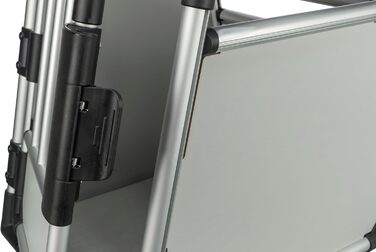 Тріксі переносна клітка для собак з алюмінію, срібна - M–L, 60x65x86 см, стабільна та тиха, з безпечним замком та неслизьким килимком - 39342, для однієї собаки