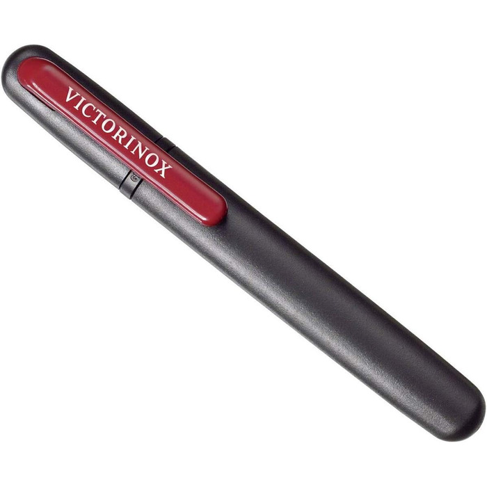 Victorinox Swiss Army Knife Ranger Grip 55 Onyx Black (12 Functions, Locking Blade, Wood Saw), black, 130mm Bundle with Knife Sharpener