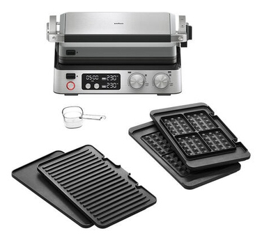 Електричний контактний гриль Braun MultiGrill 7 CG7044, сріблястий/сірий, 2000 Вт