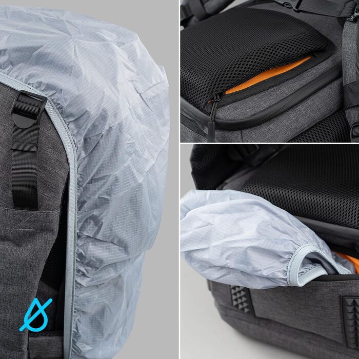 Рюкзак для фототехніки Dörr Prag Pro 20L та Prag Go 16L, водонепроникний, з відділенням для ноутбука 16 дюймів, для дзеркальних/зеркалоподібних камер, гнучкою внутрішньою перегородкою, тримачем для штатива, дронів, міцний та легкий, сірий