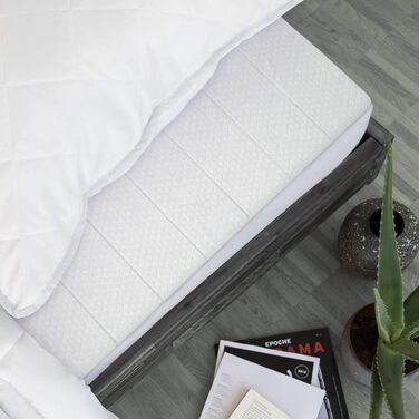 Mr. Sandman Topper 90x190 Mattress Topper for Lying Comfort and Mattress Protection, Cold Foam Topper for All Mattresses and Boxspring Beds, Mattress Topper Soft, Height approx. 5cm