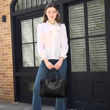 Сумка жіноча VINBAGGE PU шкіра шопер Vintage чорна для офісу та щодня