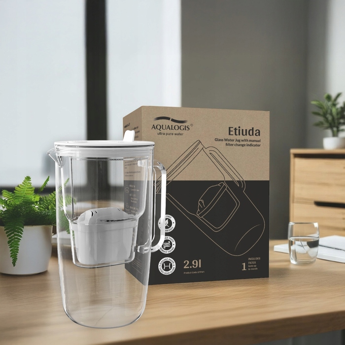 Фільтруючий глечик Aqualogis Etiuda, 2,9 л, безбарвний