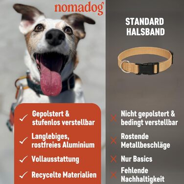 Нашийник для собак Nomadog Trailblazer S - міцний тактичний нашийник з ручкою для великих собак, алюміній, відбиваючий, регульований