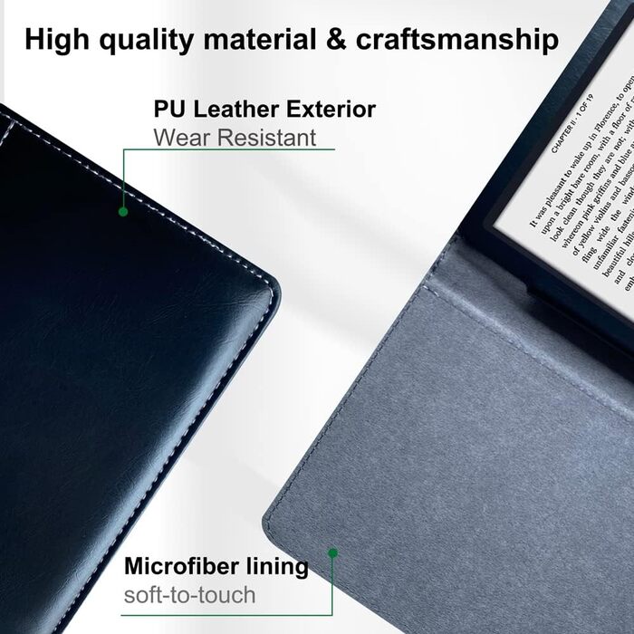 Чохол для Sony PRS-T2/PRS-T1 (6 дюймів), шкіряний, чорний