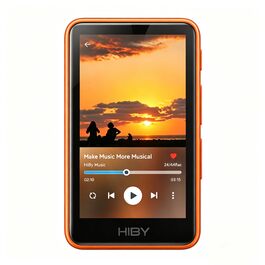 Bluetooth MP3-плеєр HiBy Music R1 з сенсорним екраном, Hi-Res Audio, підтримка Tidal та Qobuz, LDAC, пам'ять до 2 ТБ, 15 год роботи (Sunset Chevron, помаранчевий)