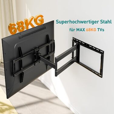 Кронштейн для телевізора ELIVED з подовженим плечем 102.7 см для 42-90 дюймів (до 68 кг), поворотний, з кутом нахилу, VESA 800x400