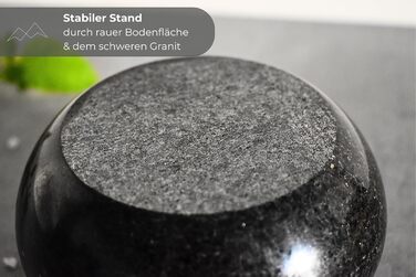 Гранітний ступка з товчником BERGART - ступка з високоякісного граніту, довговічна, для трав, спецій та песто