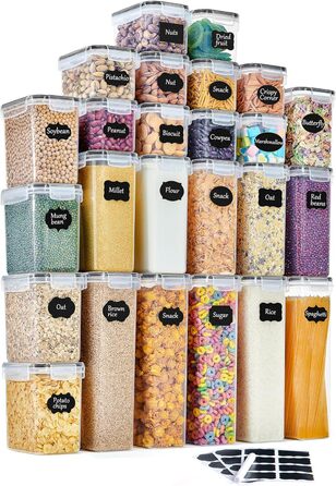 Набір контейнерів для зберігання GoMaihe (25 шт.) - герметичні бокси для продуктів, чорні