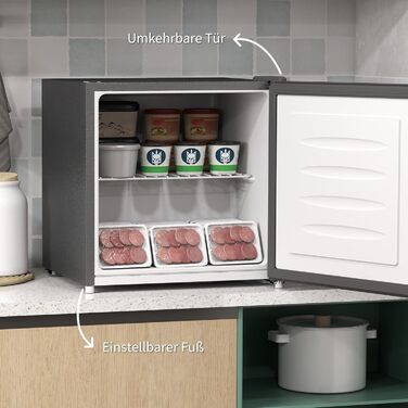 Mini морозильна камера HOMCOM 35 л, електрична, окремо стояча, сіра